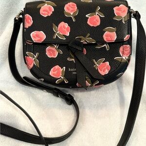 Kate Spade Black and Pink Floral Crossbody Bag